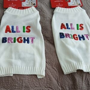 Wondershop Cream Pet : Dog or Cats Sweater with Festive Letters.